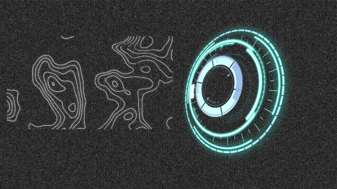 animación del escaneo del alcance y las formas en movimiento sobre un fondo gris