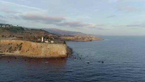 sunset aerial video of the famous point vicente lighthouse