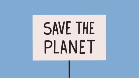 signo de protesta para salvar el planeta