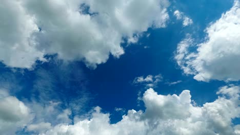 clouds are moving in the blue sky. time lapse