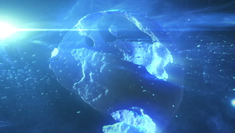 asteroid field in space