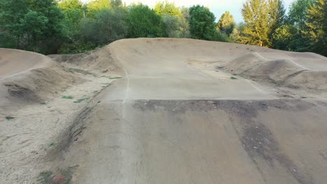 bmx bike pump track course, aerial view