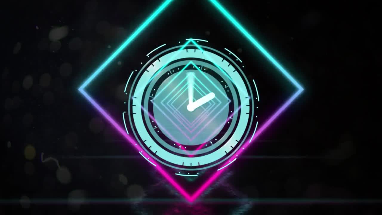 animación de la exploración del alcance y las formas sobre fondo negro