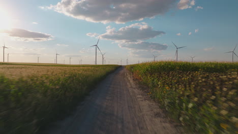 wind farm in a rural landscape