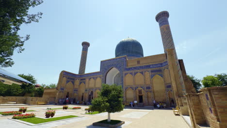 exterior of the gur-e amir mausoleum in uzbekistan