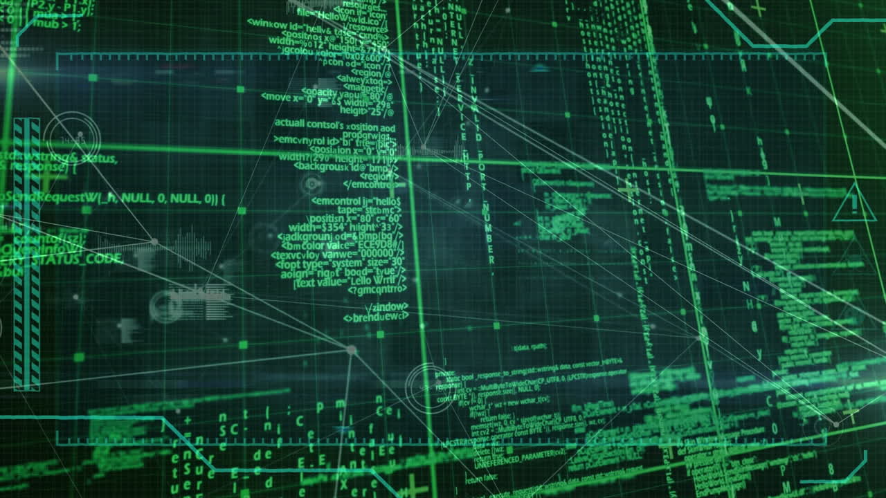 animación del procesamiento de datos con redes de conexiones