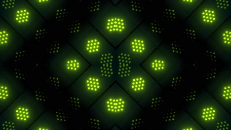 abstract geometric pattern with glowing green lights
