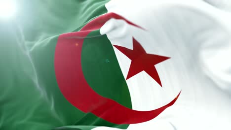 algeria flag slow waving. close up flag waving. seamless loop