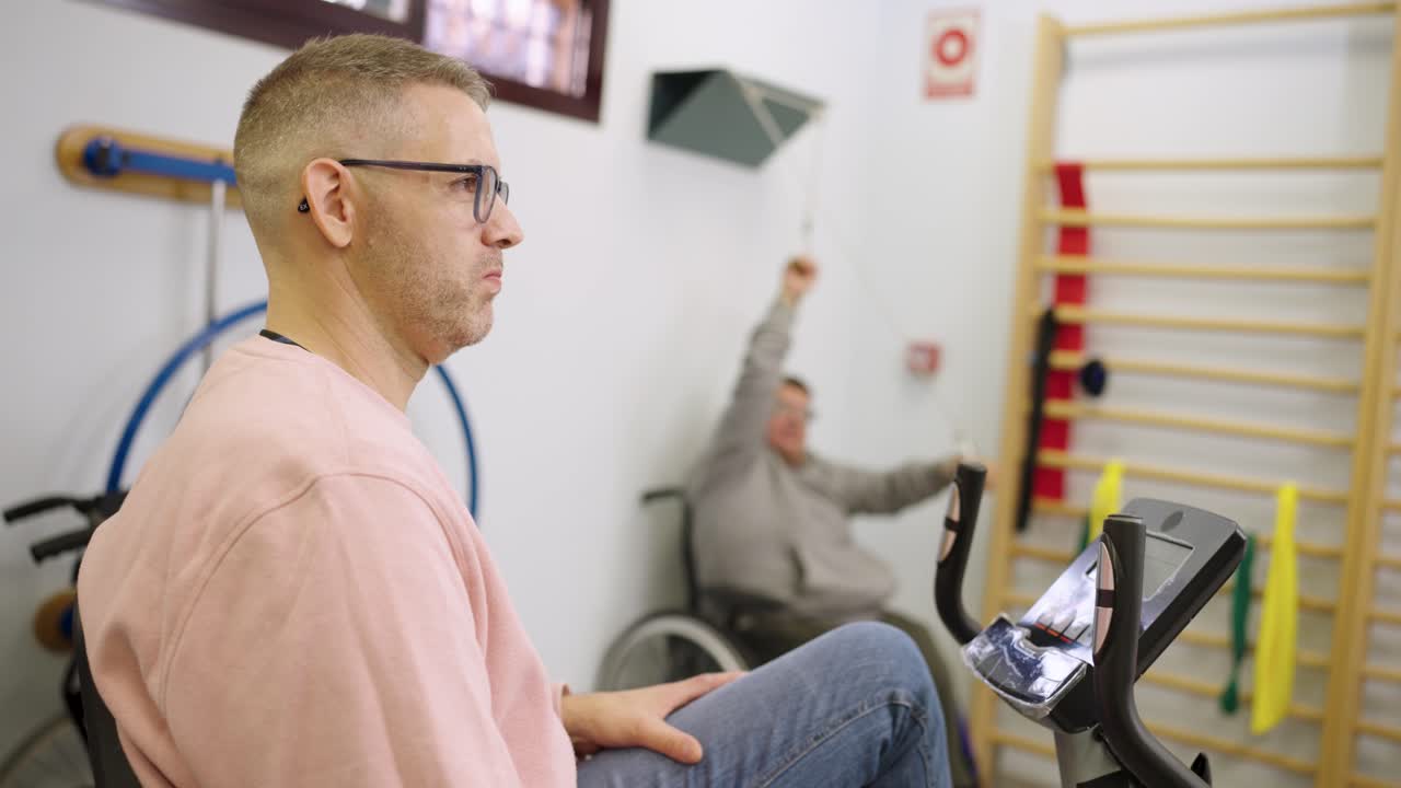 People exercising in a gym