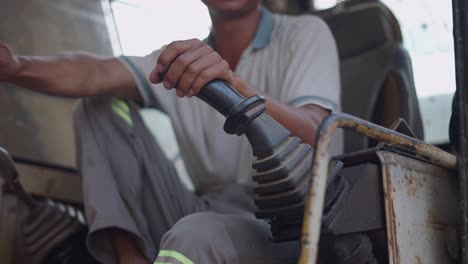 construction vehicle operator in a worksite