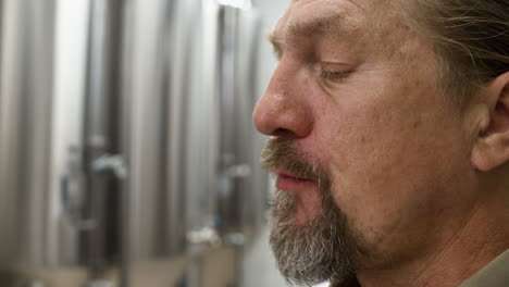 worker tasting beer