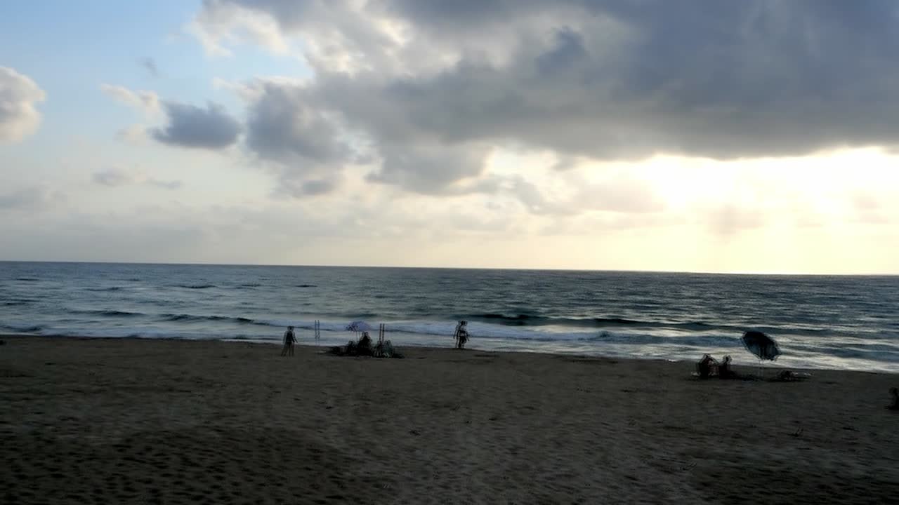 사르데이냐 의 피사나 의 모래 언덕 에서 해변 의 파노라마 뷰