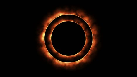 duo glowing orange fire shining rotate circle.