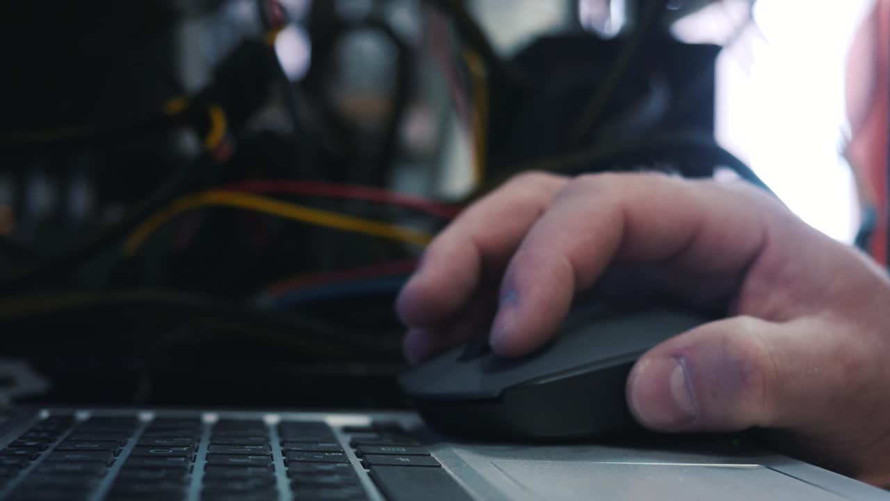 persona que trabaja en una configuración de computadora