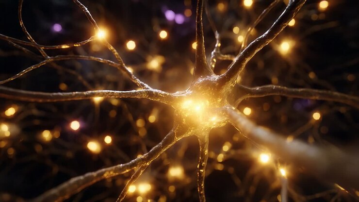 Exploring the Intricate World of Neural Networks: A Detailed Visualization of Neurons Firing with Electric Signals, Illuminating the Complex Interconnectivity Within the Nervous System for Understanding Consciousness