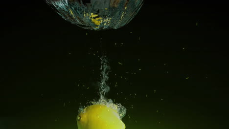 bubbles rising underwater with particles floating, green background animation