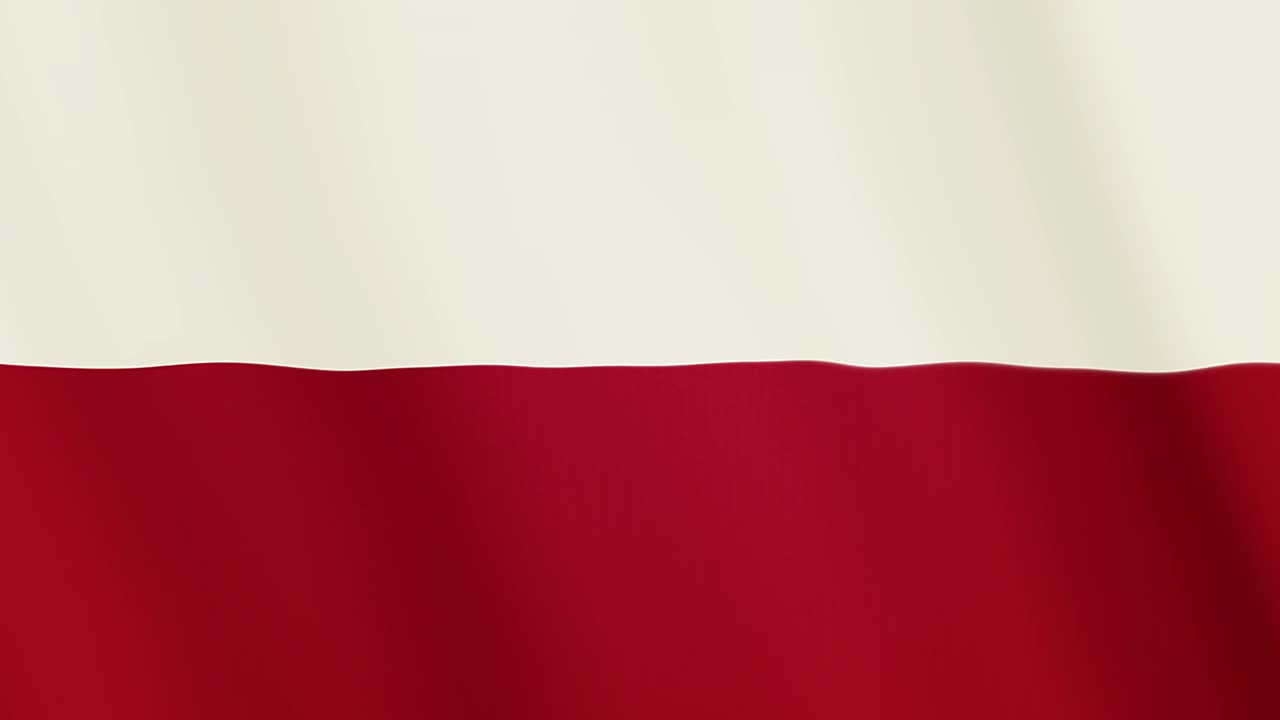 폴란드 발을 흔들고 있는 애니메이션. 전체 화면. 국가의 상징