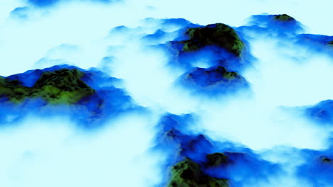paisaje montañoso de niebla