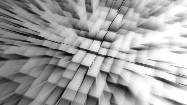Elegant white looped Background with animated 3d Tiles Cubes and light ray, 4k - View 01