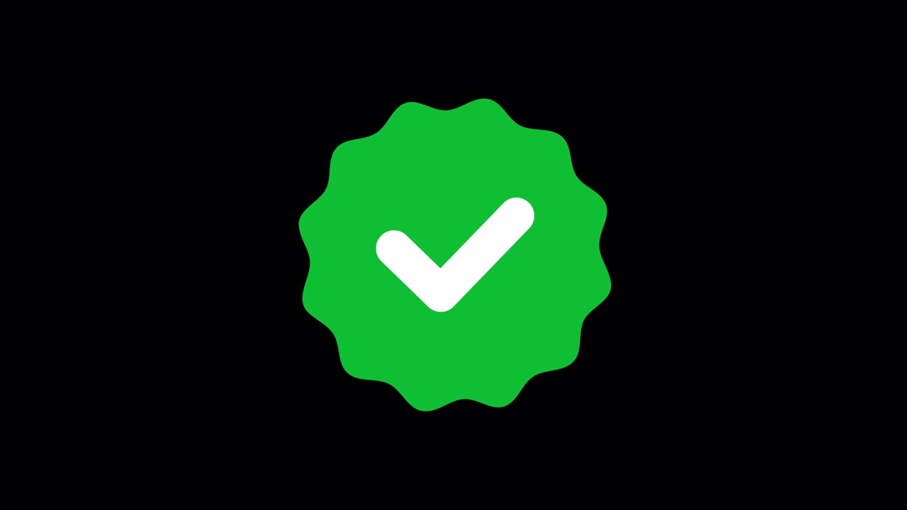 Icona badge animata con spunta
