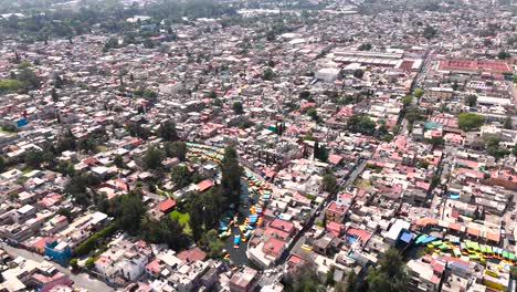 flying over xochimilco, south of cdmx