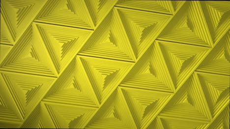 yellow minimalism. a mosaic surface with moving black triangles. abstract geometric background. cells. wave. loop animation. 4k. 3d. animation for a business presentation