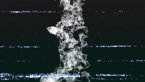 animación de un fallo sobre una cadena de adn giratoria sobre un fondo negro