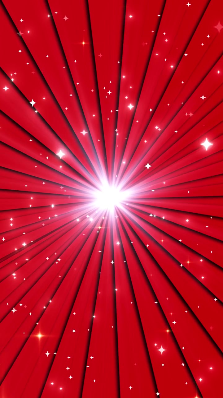 Scarlet celebration rays sparkling stars strong center glow dramatic stage energy festive videos