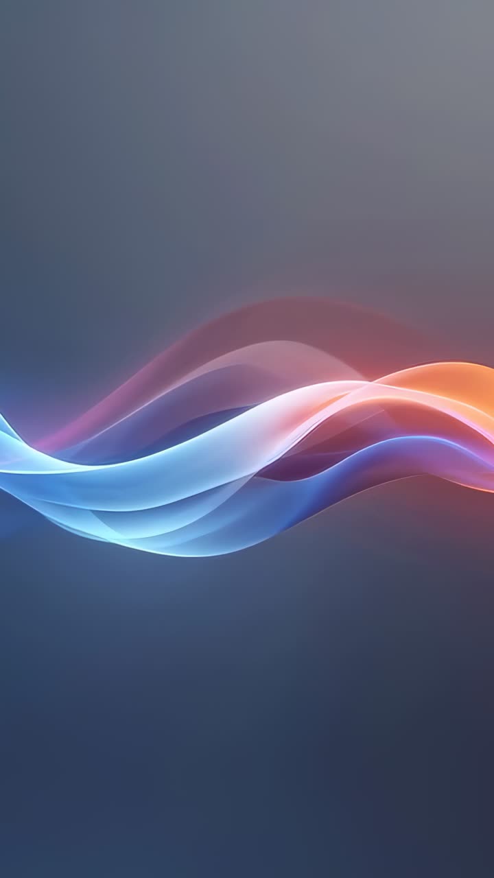Vertical video: Looping translucent ribbons shifting, undulating as ...