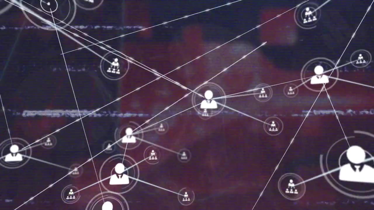 Animation of network of connections over digital data processing