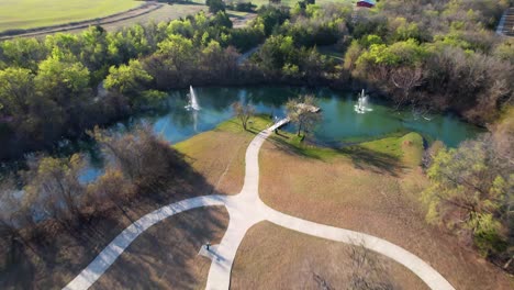 aerial footage of natural springs park in anna texas