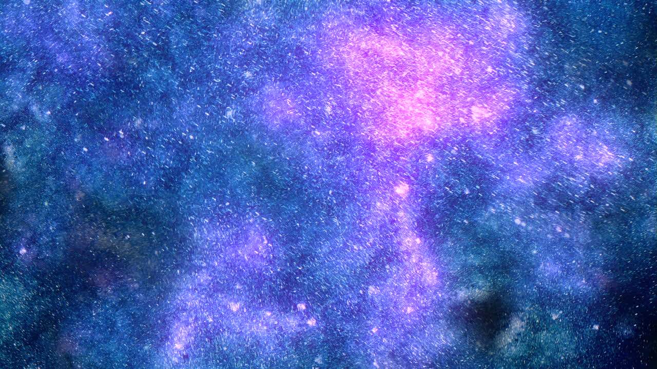 날아다니는 별과 반 ⁇ 이는 빛과 파란 구름이 있는 우주