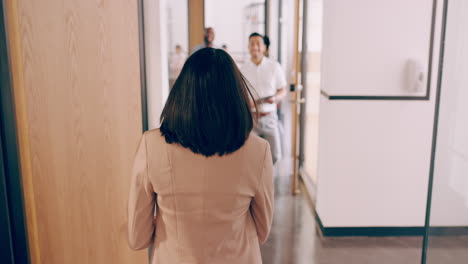 busy office corridor