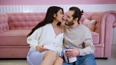 Couple kissing on Valentine&#039;s day