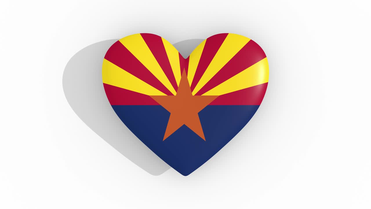 el corazón en los colores de la bandera de arizona pulsa, bucle