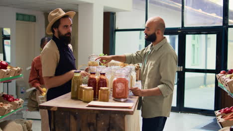 merchant presenting organic items