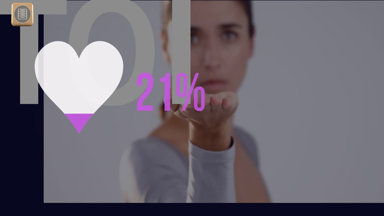 animación del corazón con un número creciente de mujeres caucásicas