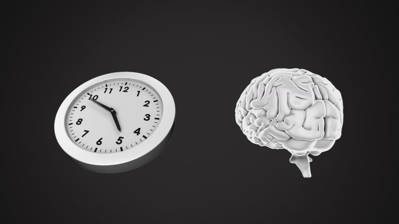 Clock ticking and brain rotating | Premium Stock Video Footage