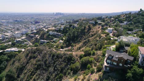 4k aerial footage of the hollywood hills, in los angeles, california, usa