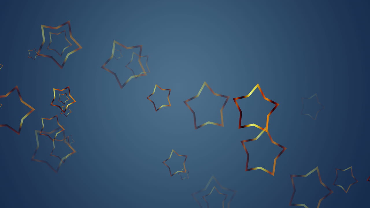 animación de estrellas doradas de navidad cayendo sobre un fondo azul