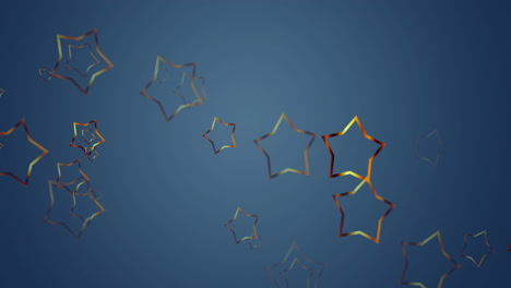 animación de estrellas doradas de navidad cayendo sobre un fondo azul