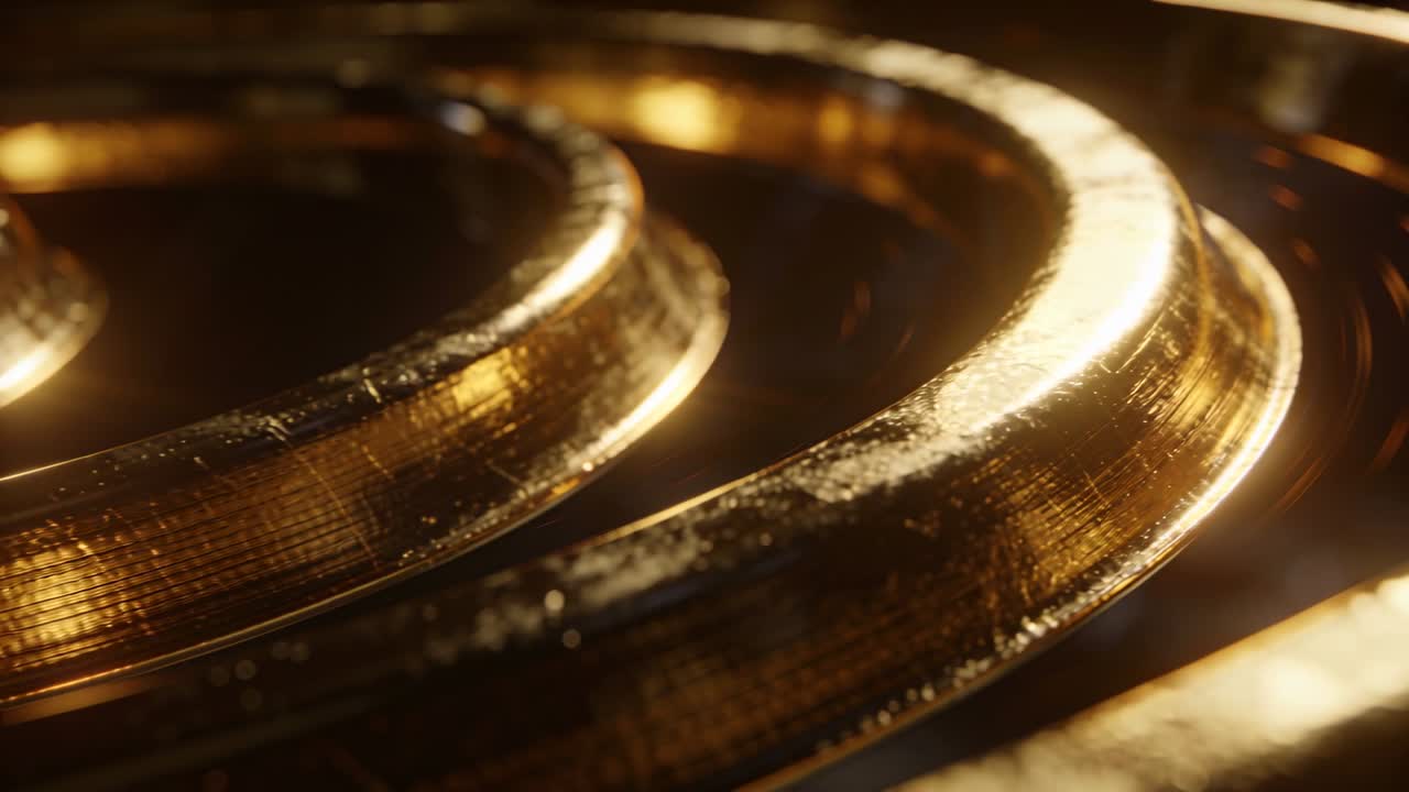 La macro-fotocamera si allontana, l'illuminazione spazza e rivela la texture a spirale per il design del prodotto.