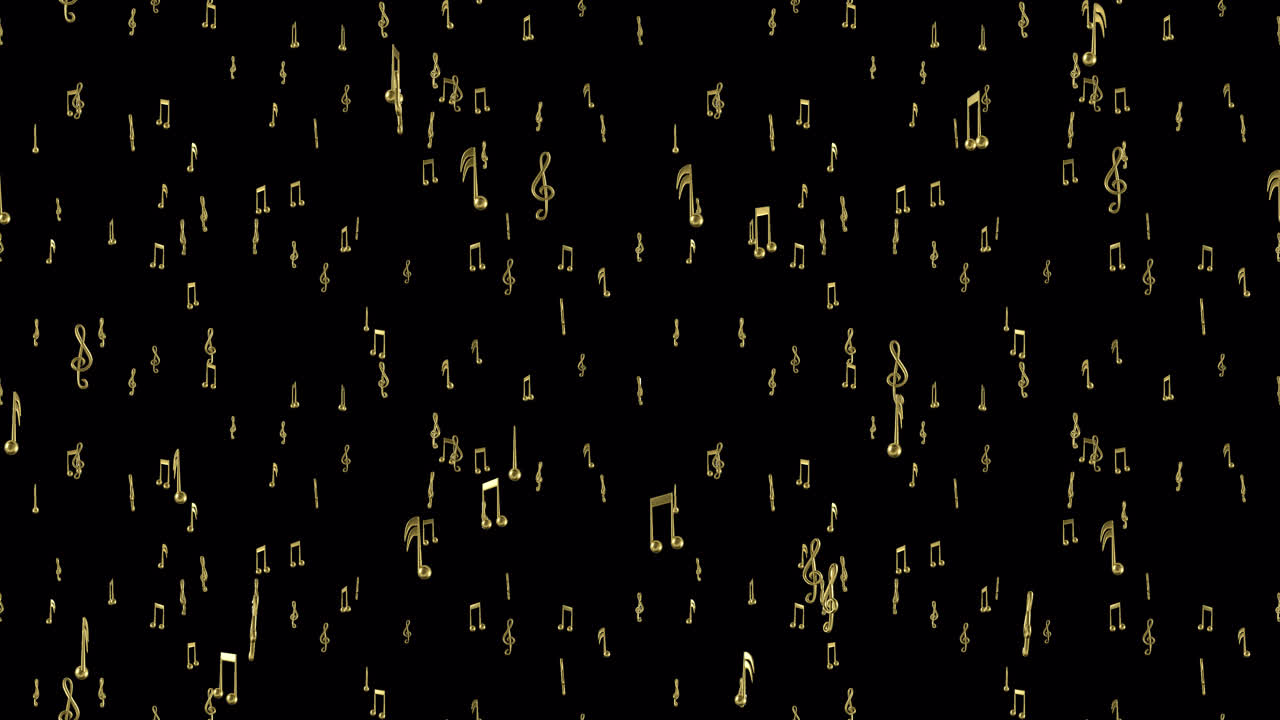 Music loop tile symbols falling with alpha