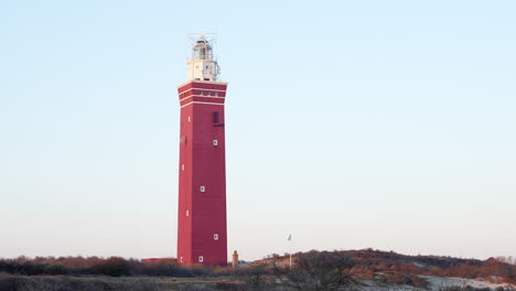 red brick beacon of westhoofd in ouddorp, goeree-overflakkee, south holland, netherlands