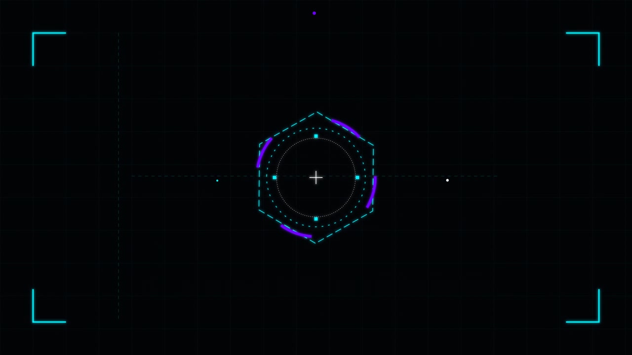 Futuristic Hexagonal Digital Interface HUD Animation