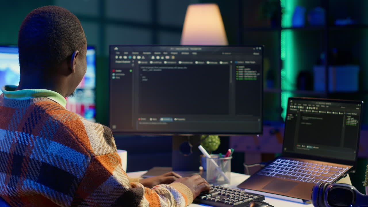 Programmer Coding on Computer