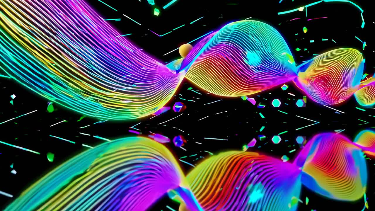Neon Glowing Abstract Waves