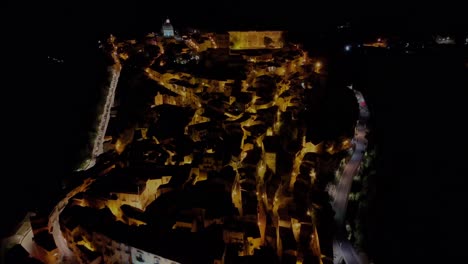 drone flights over ragusa ibla during night