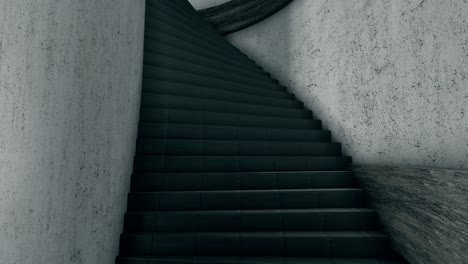 escalera en espiral en el interior moderno de hormigón