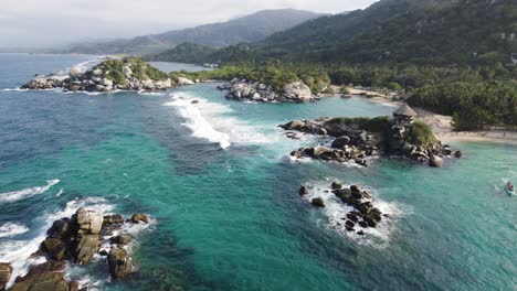 tayrona park's cabo san juan, colombia: pristine aerial coastline